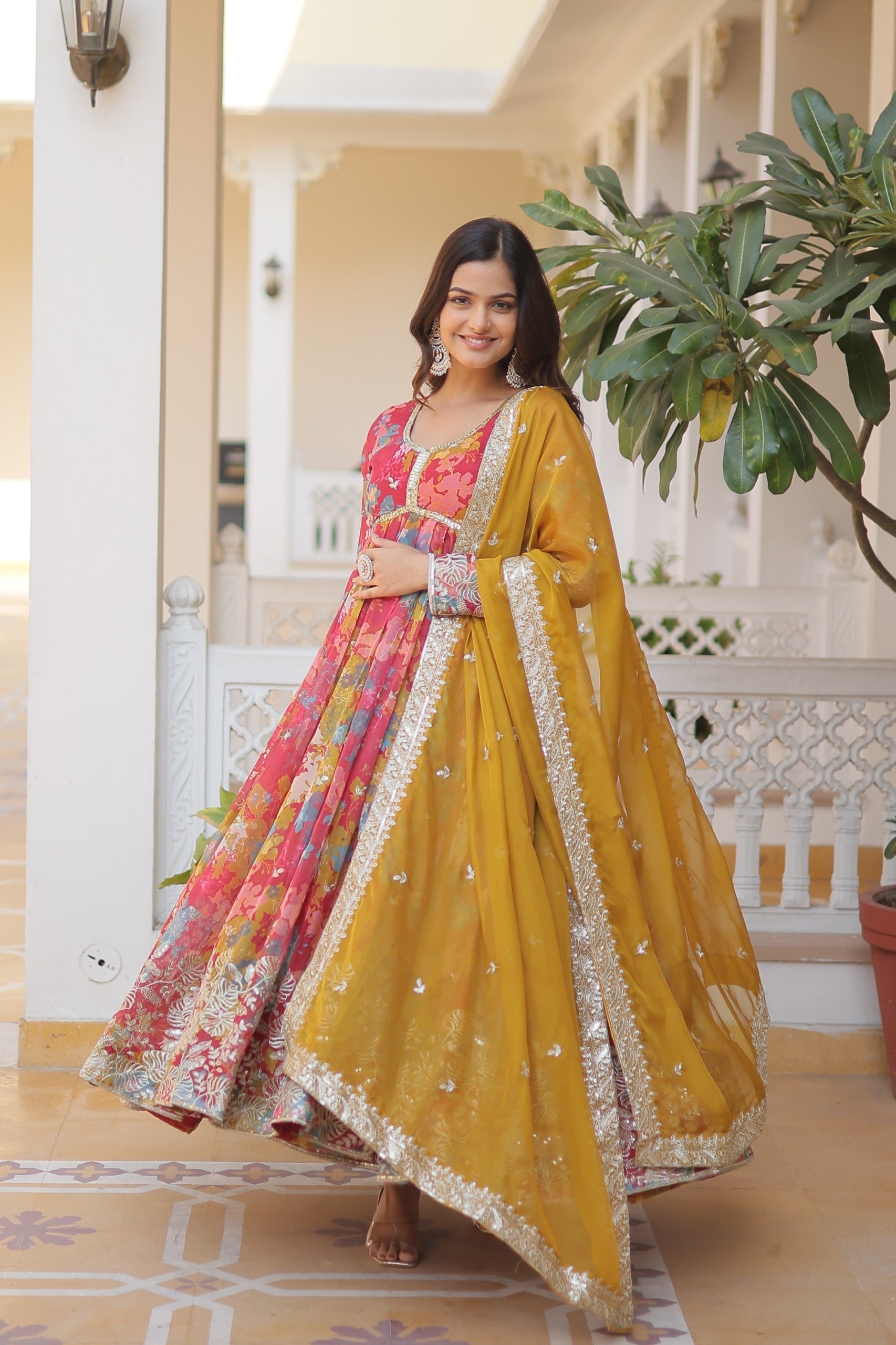 Eloriya Premium Quality Anarkali Suit Set - M(38'') | Eloriya India