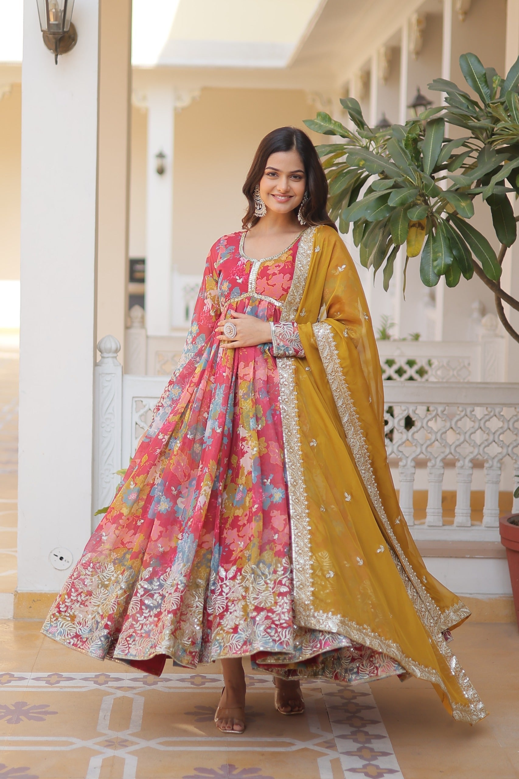 Eloriya Premium Quality Anarkali Suit Set - XS [34] | Eloriya India