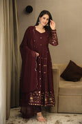 Eloriya Vibhuti's Wine Coloured Anarkali Suit Set - 06 | Eloriya India
