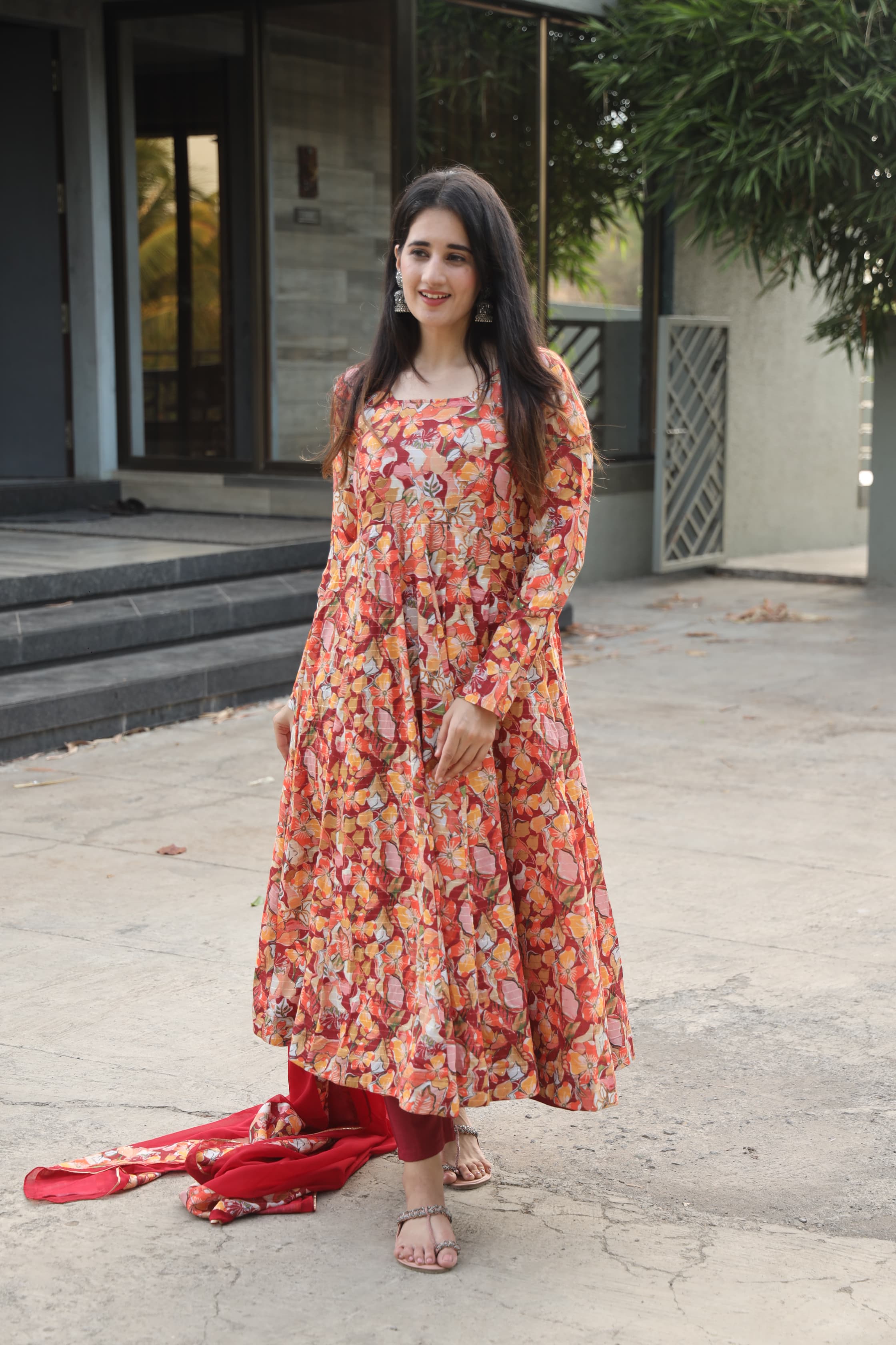 Eloriya Charmi's Multi Coloured Anarkali Suit - M [38] | Eloriya India