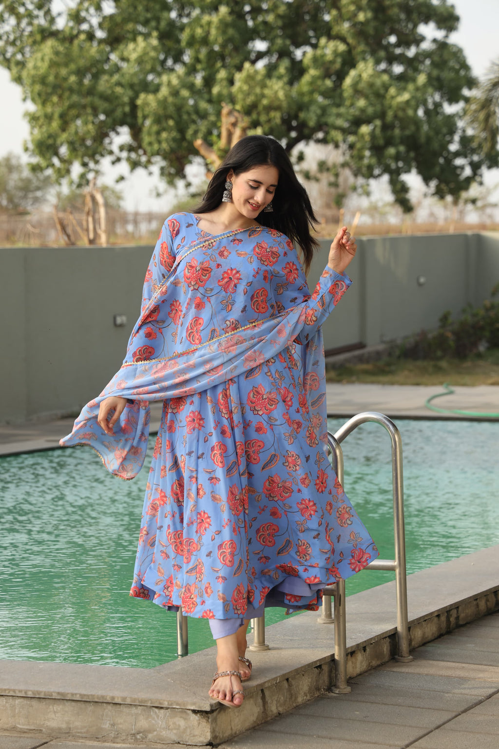 Eloriya Chandani's Sky Blue Suit - XL [42] | Eloriya India