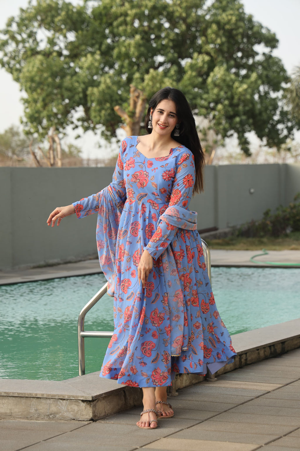 Eloriya Chandani's Sky Blue Suit - XS [34] | Eloriya India