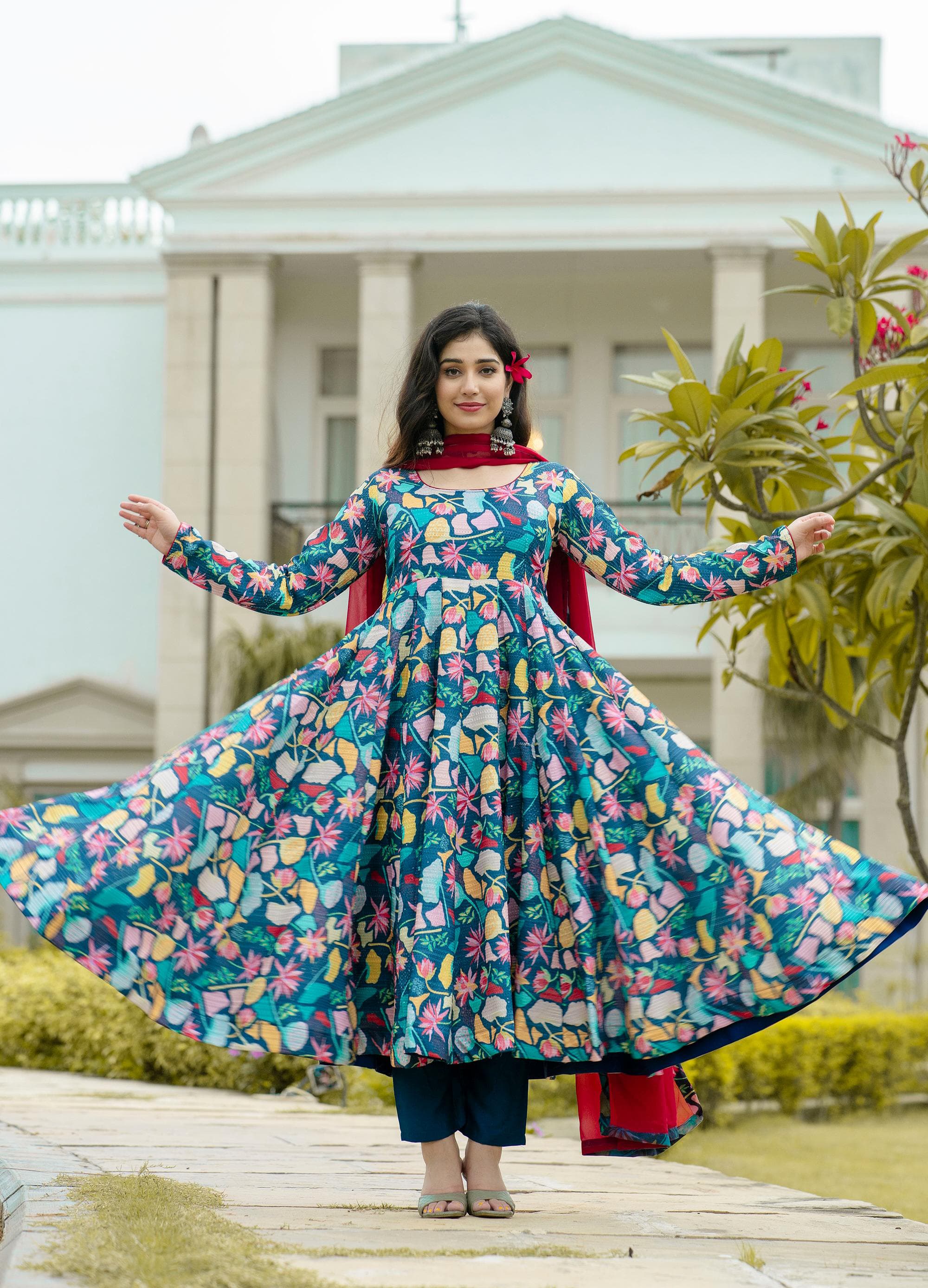 Eloriya Radhika's Anarkali Suit Set 6017 - XS [34] | Eloriya India
