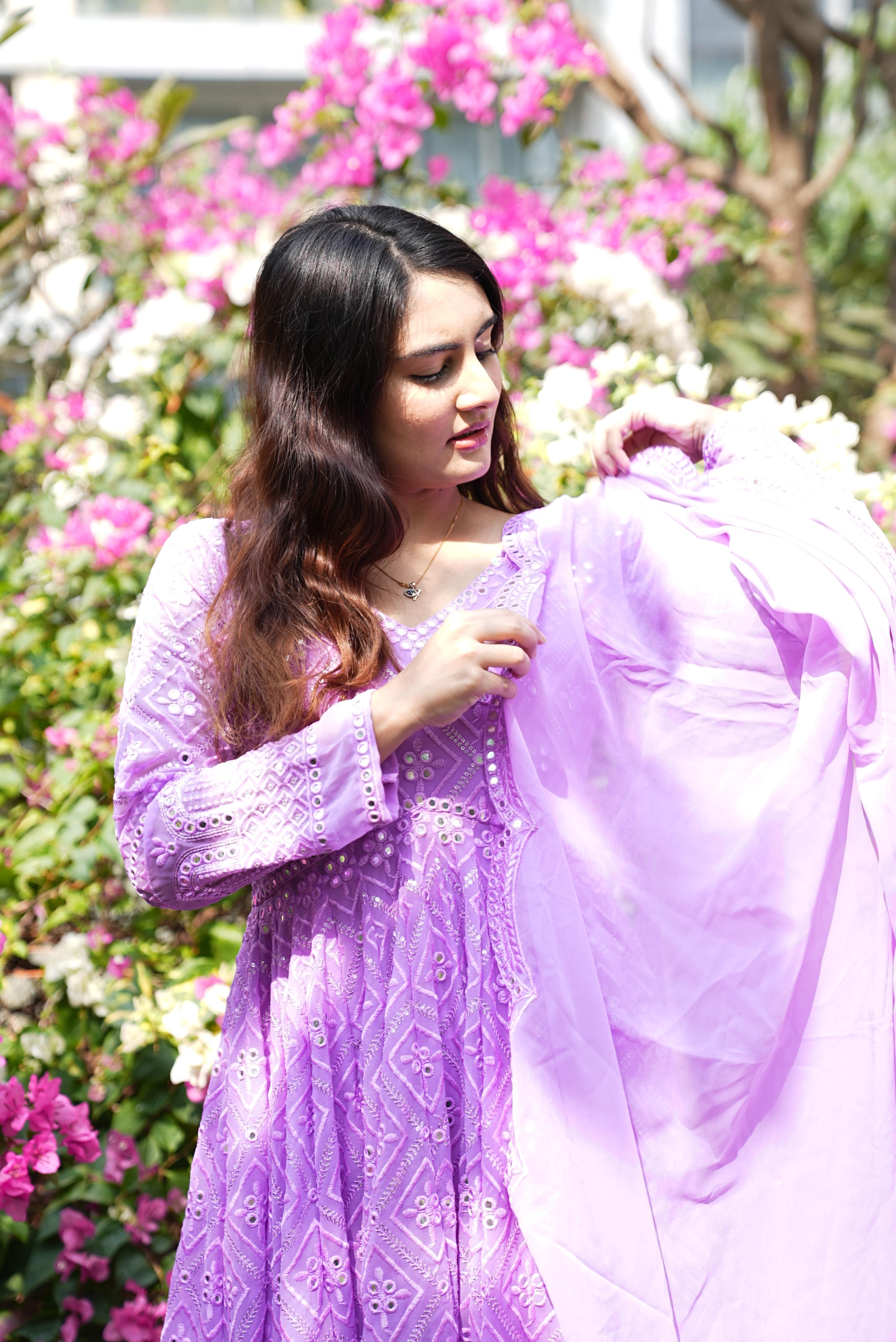 Eloriya Vedika's Purple Coloured Premium Quality Anarkali Suit Set | Eloriya India
