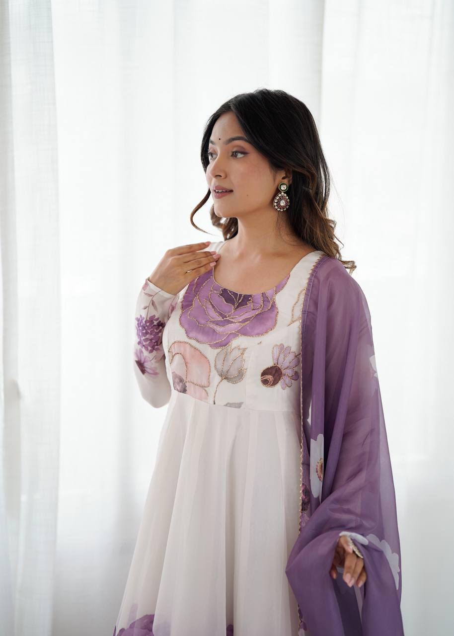 Eloriya Jiyara Violet Color Anarkali Suit Set | Eloriya India