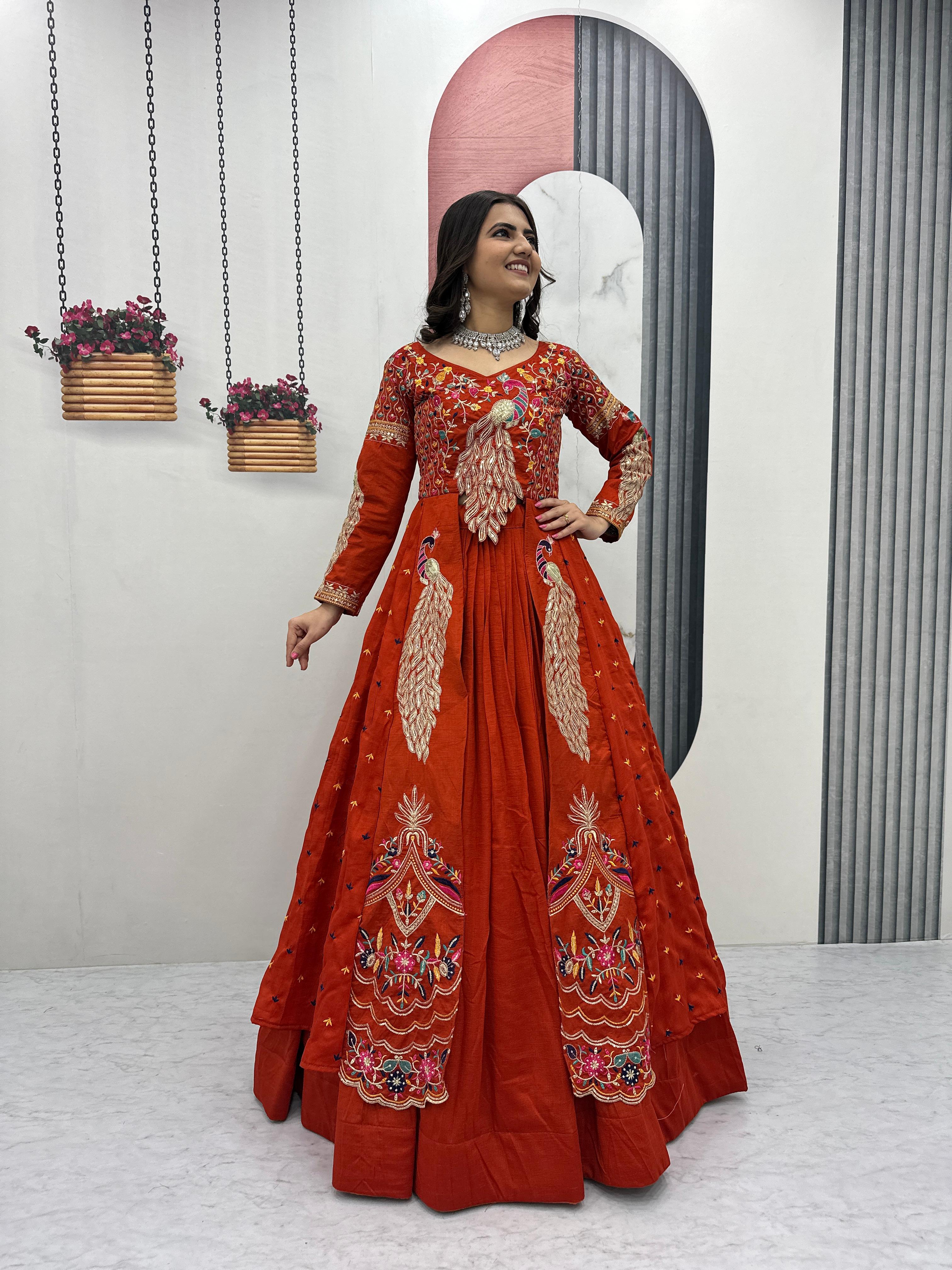 Eloriya Premium Quality Heavy Traditional Crop Top With Shrug - XS [34] | Eloriya India