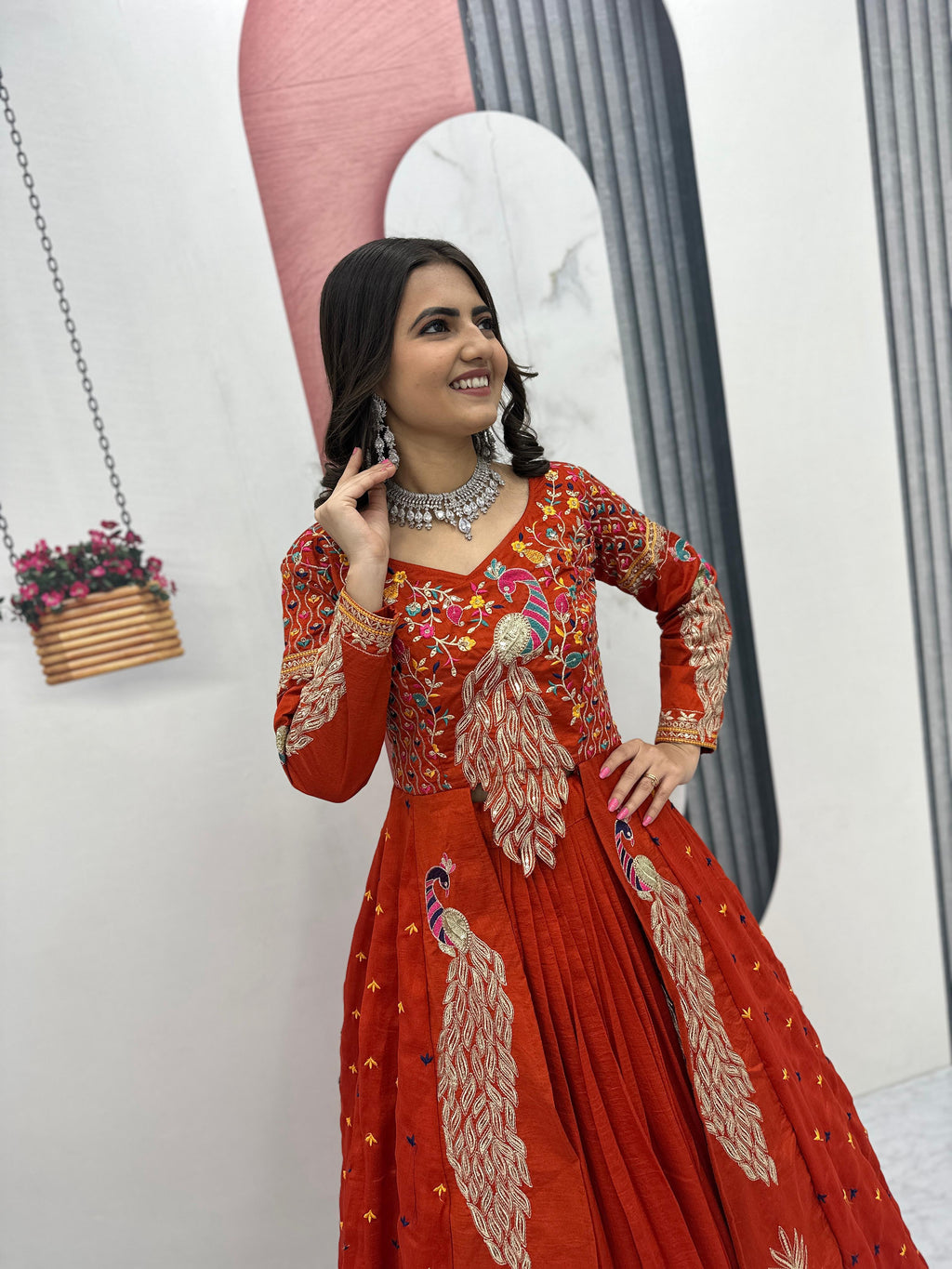 Eloriya Premium Quality Heavy Traditional Crop Top With Shrug - XL [42] | Eloriya India