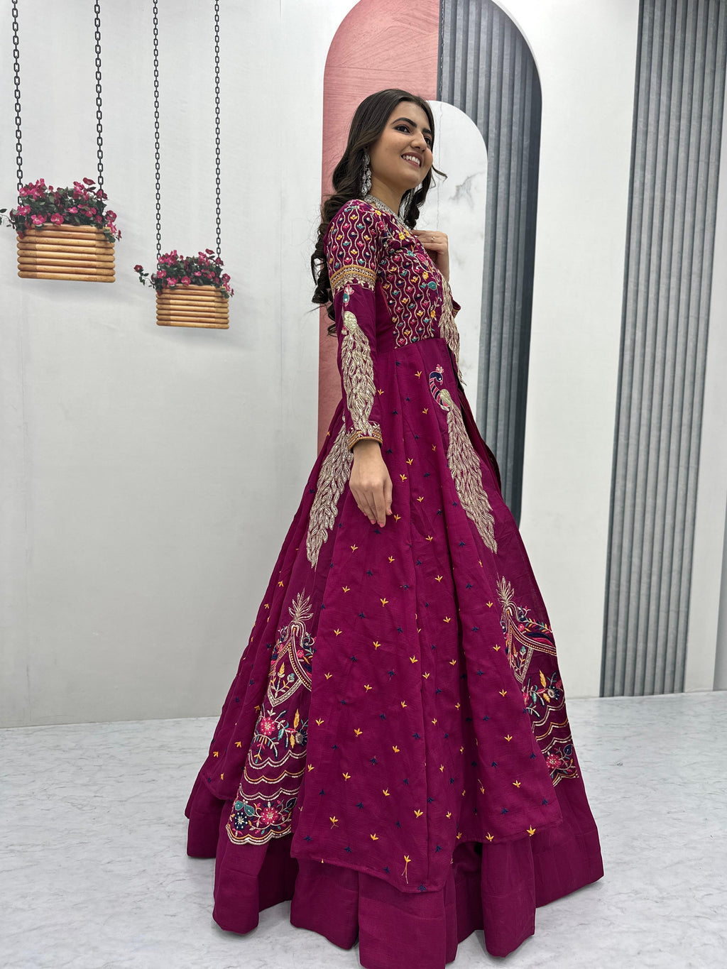 Eloriya Premium Quality Heavy Traditional Crop Top With Shrug - M [38] | Eloriya India