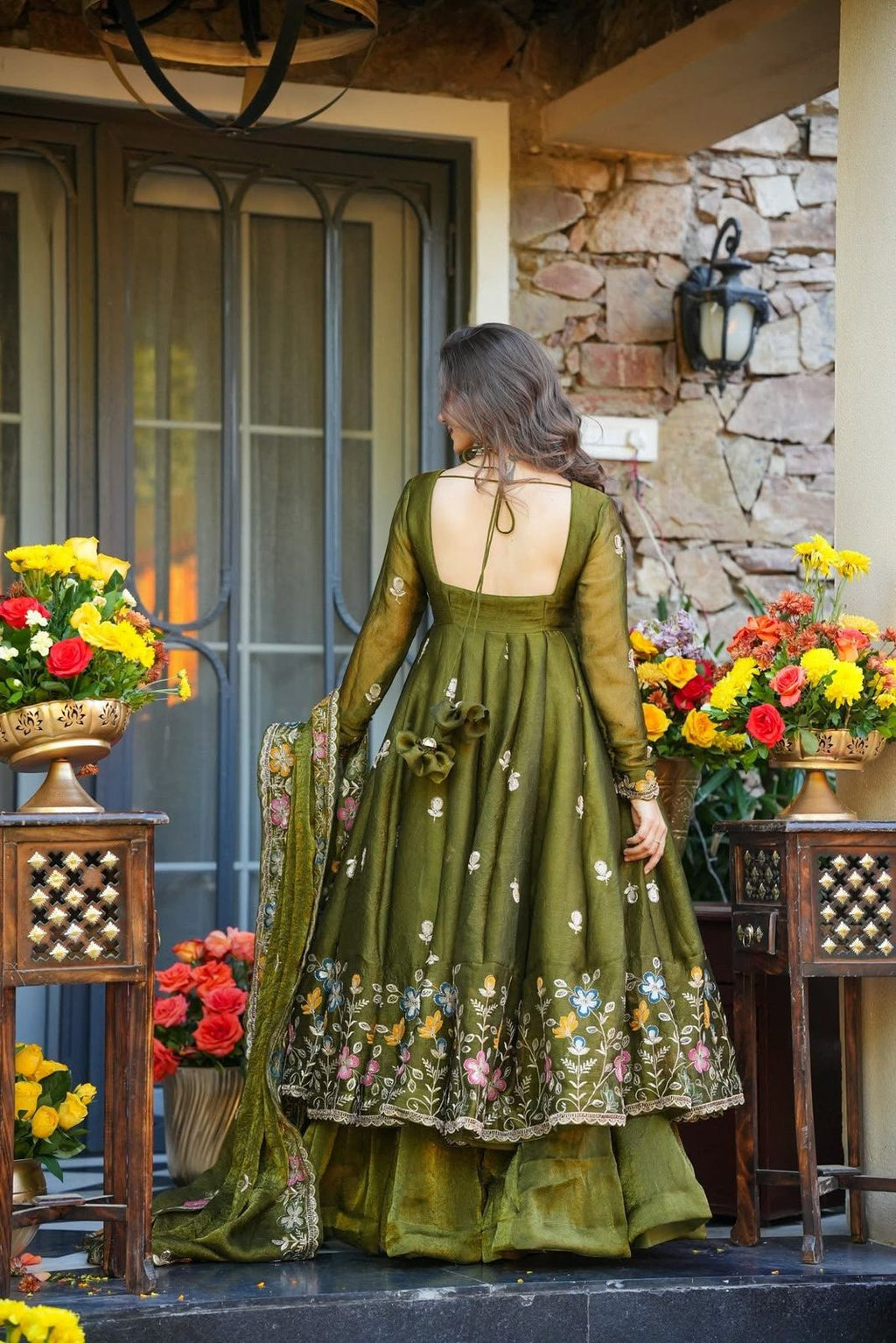 Eloriya Naishvika Floral Anarkali Anarkali Suit Set - 3XL [46] | Eloriya India