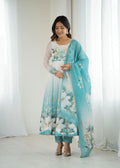 Eloriya Piyara Aqua Blue Color Anarkali Suit Set | Eloriya India