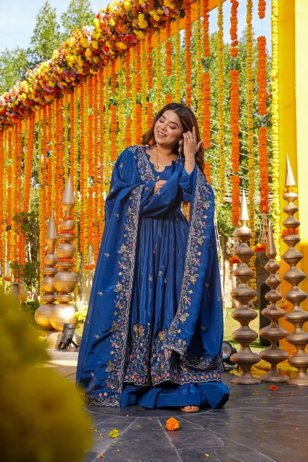Eloriya Aamani Floral Anarkali Anarkali Suit Set - XL [42] | Eloriya India