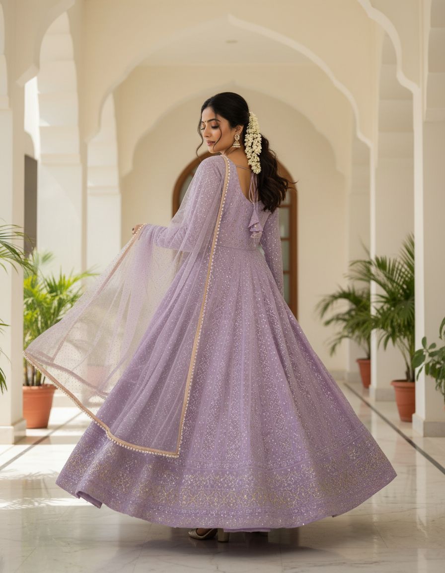 Eloriya New Design Premium Anarkali Suit Set - OFF-WHITE | Eloriya India