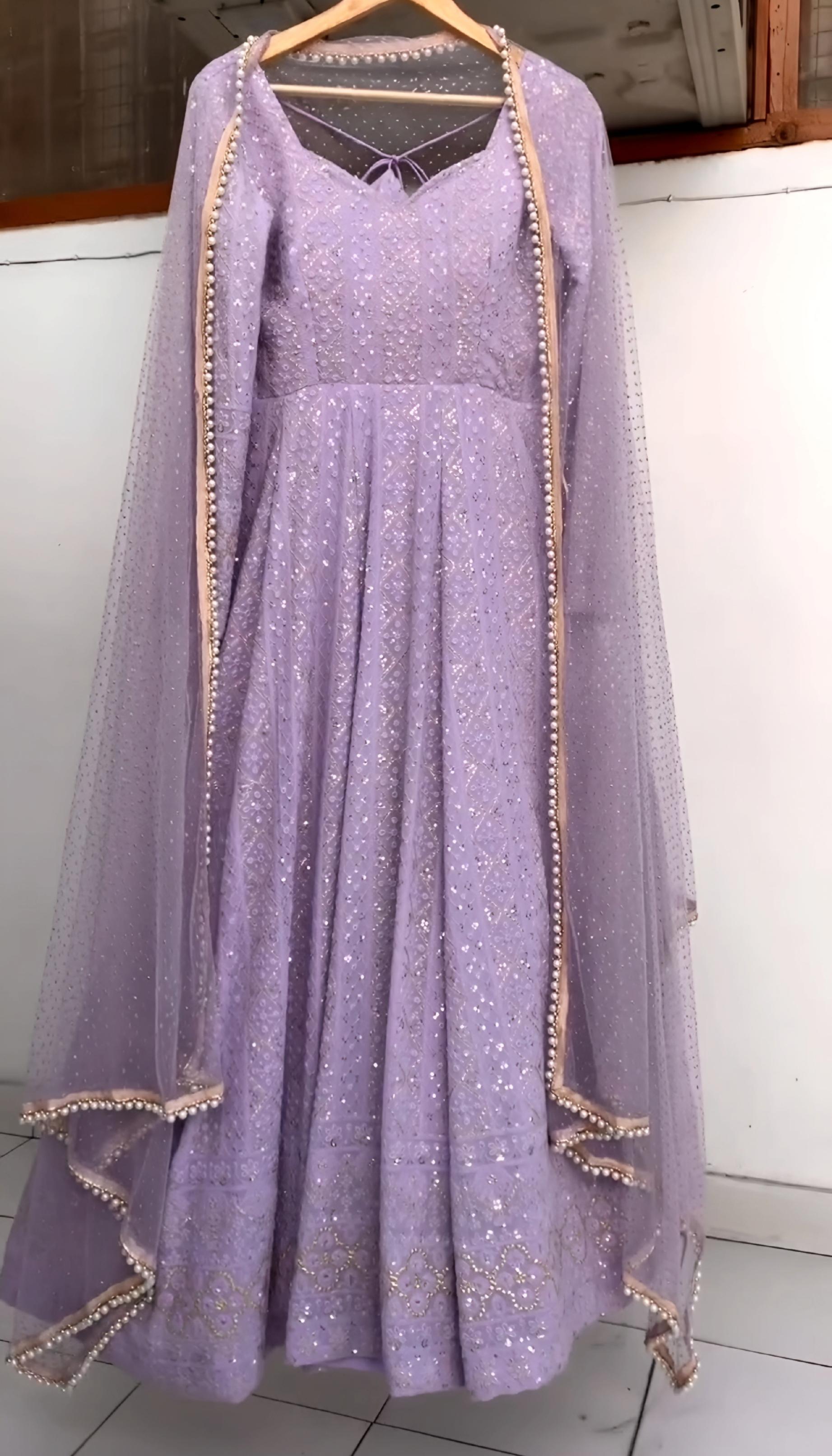 Eloriya New Design Premium Anarkali Suit Set - Mauve Pruple | Eloriya India