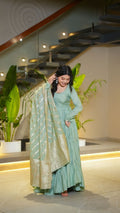 Eloriya Premium Quality Roman Silk Gown Anarkali Suit Set | Eloriya India