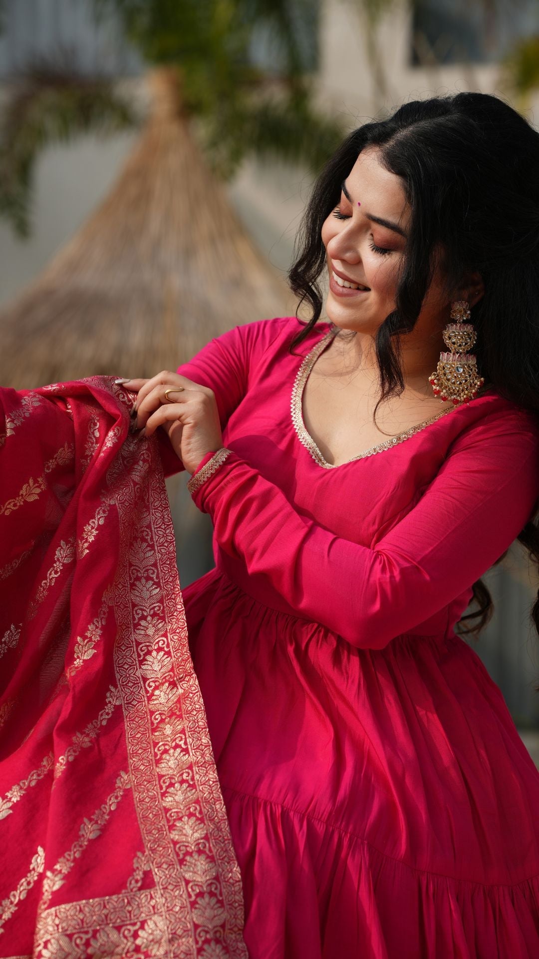 Eloriya Premium Quality Roman Silk Gown Anarkali Suit Set | Eloriya India