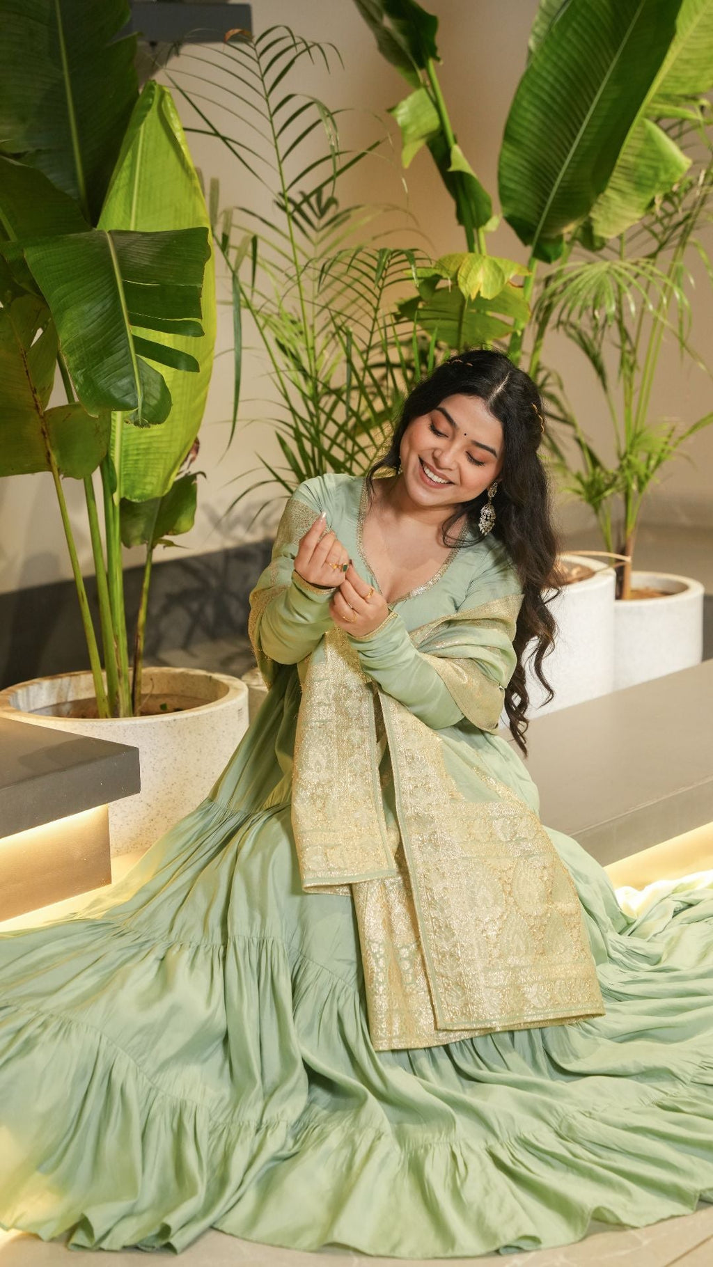 Eloriya Premium Quality Roman Silk Gown Anarkali Suit Set | Eloriya India