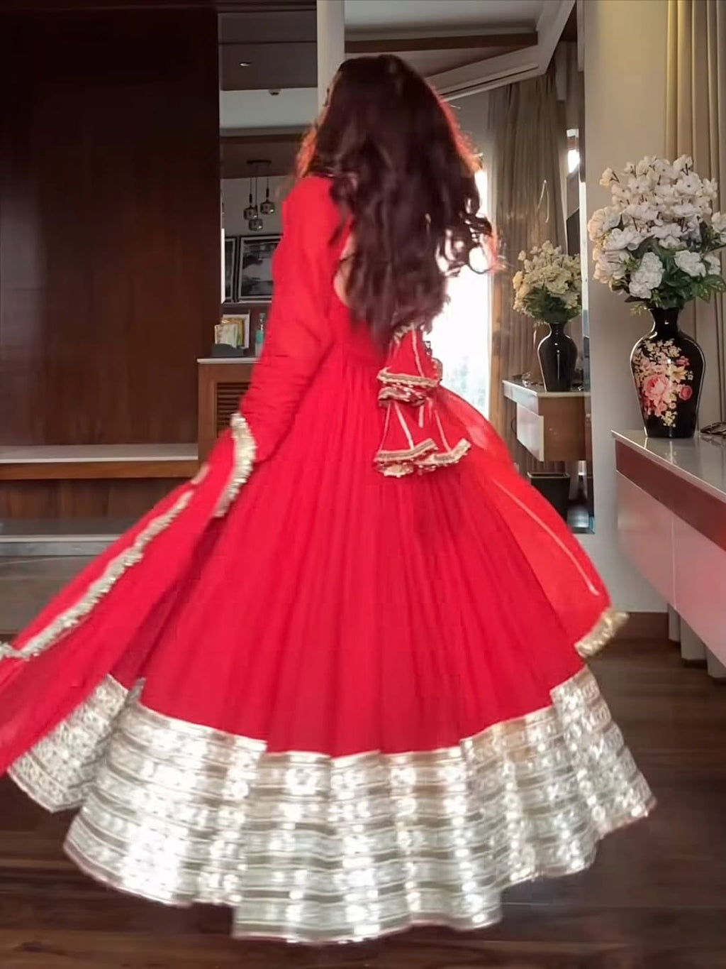 Eloriya Maharani Red Karva Chauth Special Anarkali Suit Set | Eloriya India