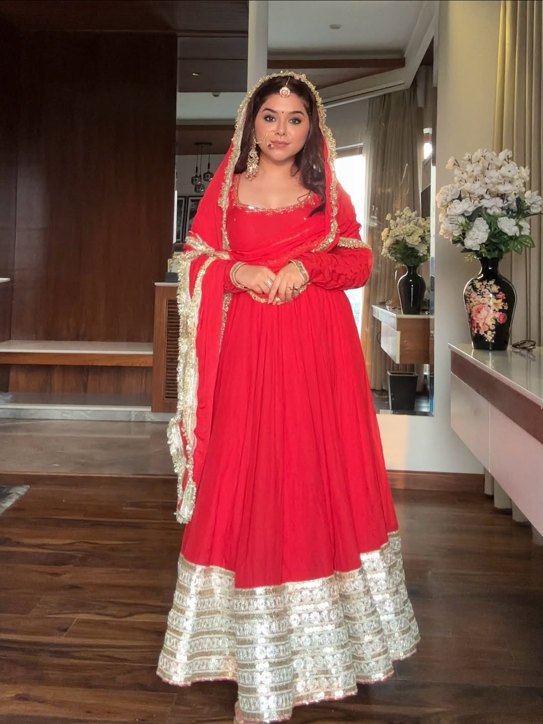 Eloriya Maharani Red Karva Chauth Special Anarkali Suit Set | Eloriya India