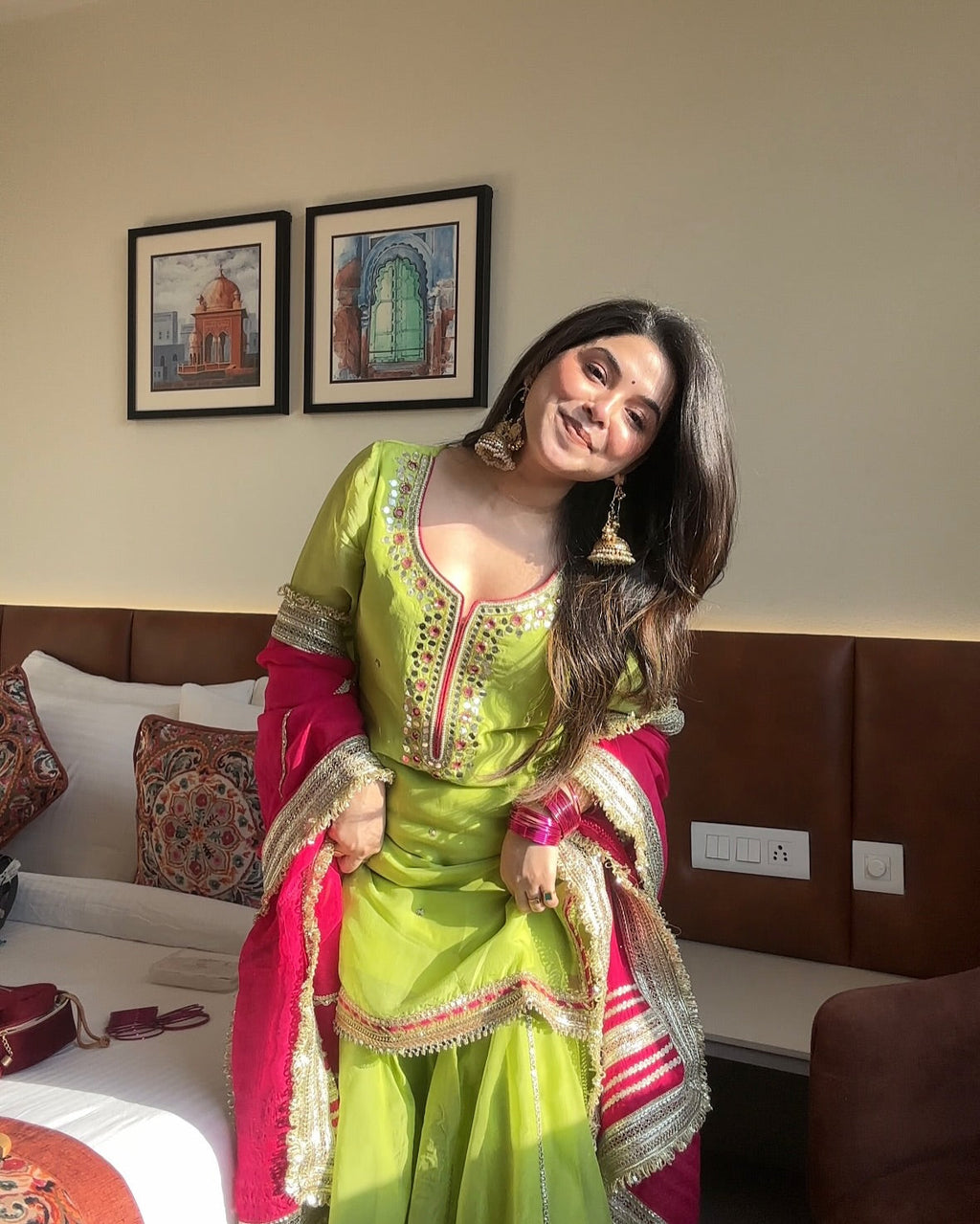 Eloriya Saumya Neon Sharara Suit Set - 3XL [46] | Eloriya India