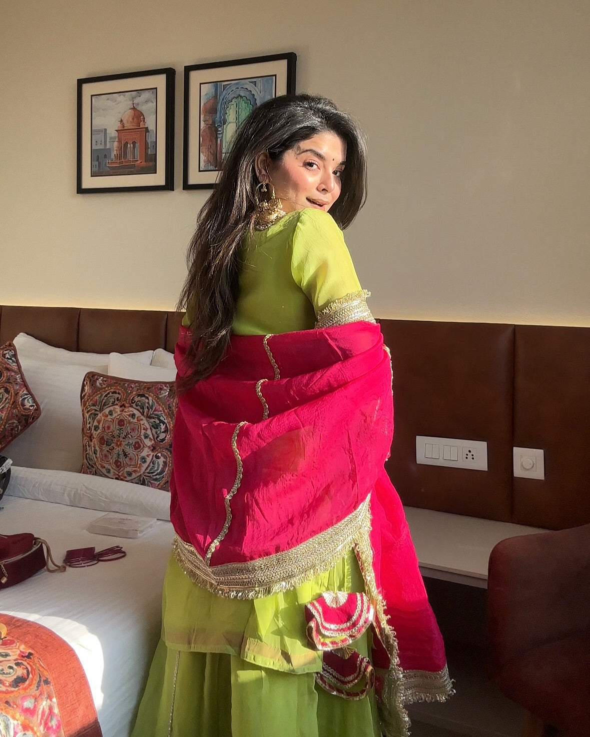 Eloriya Saumya Neon Sharara Suit Set - M [38] | Eloriya India