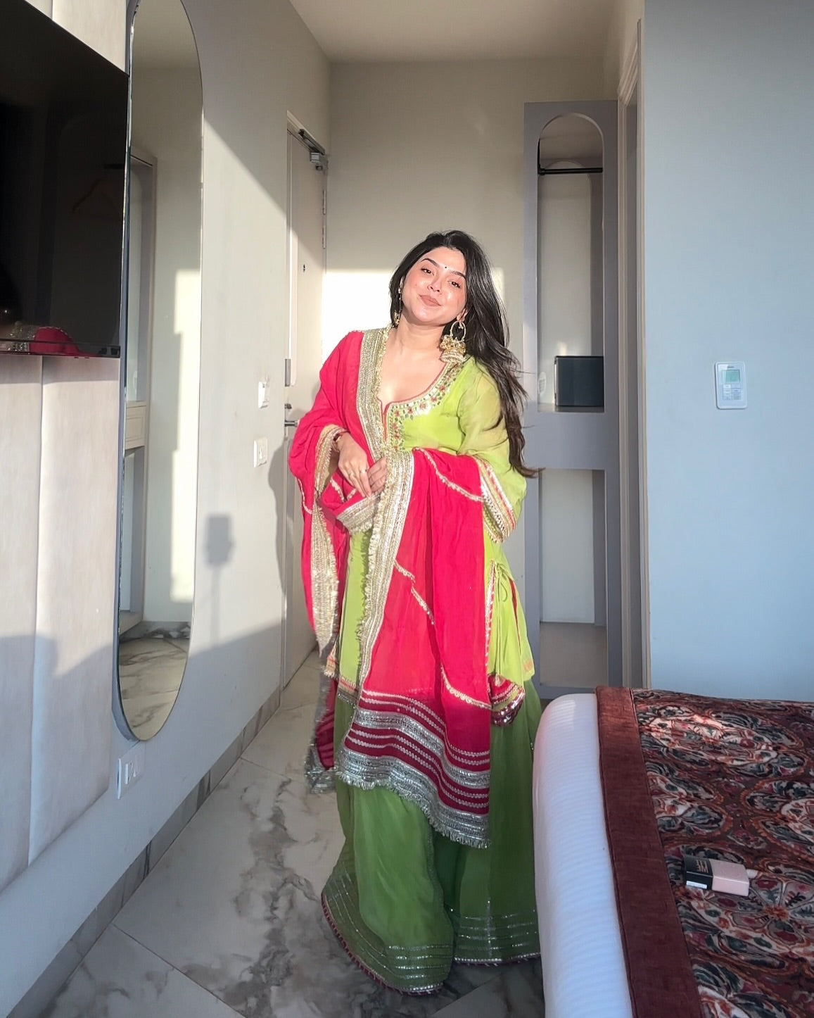 Eloriya Saumya Neon Sharara Suit Set - 2XL [44] | Eloriya India