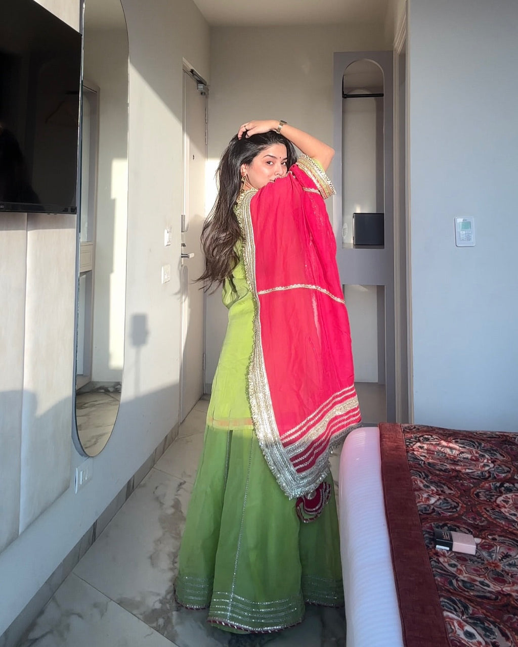 Eloriya Saumya Neon Sharara Suit Set | Eloriya India