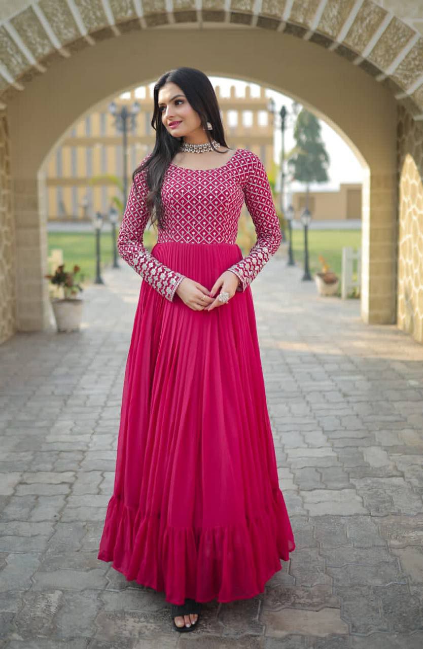 Eloriya Pink Coloured Party Wear Gown 9122 - S | Eloriya India