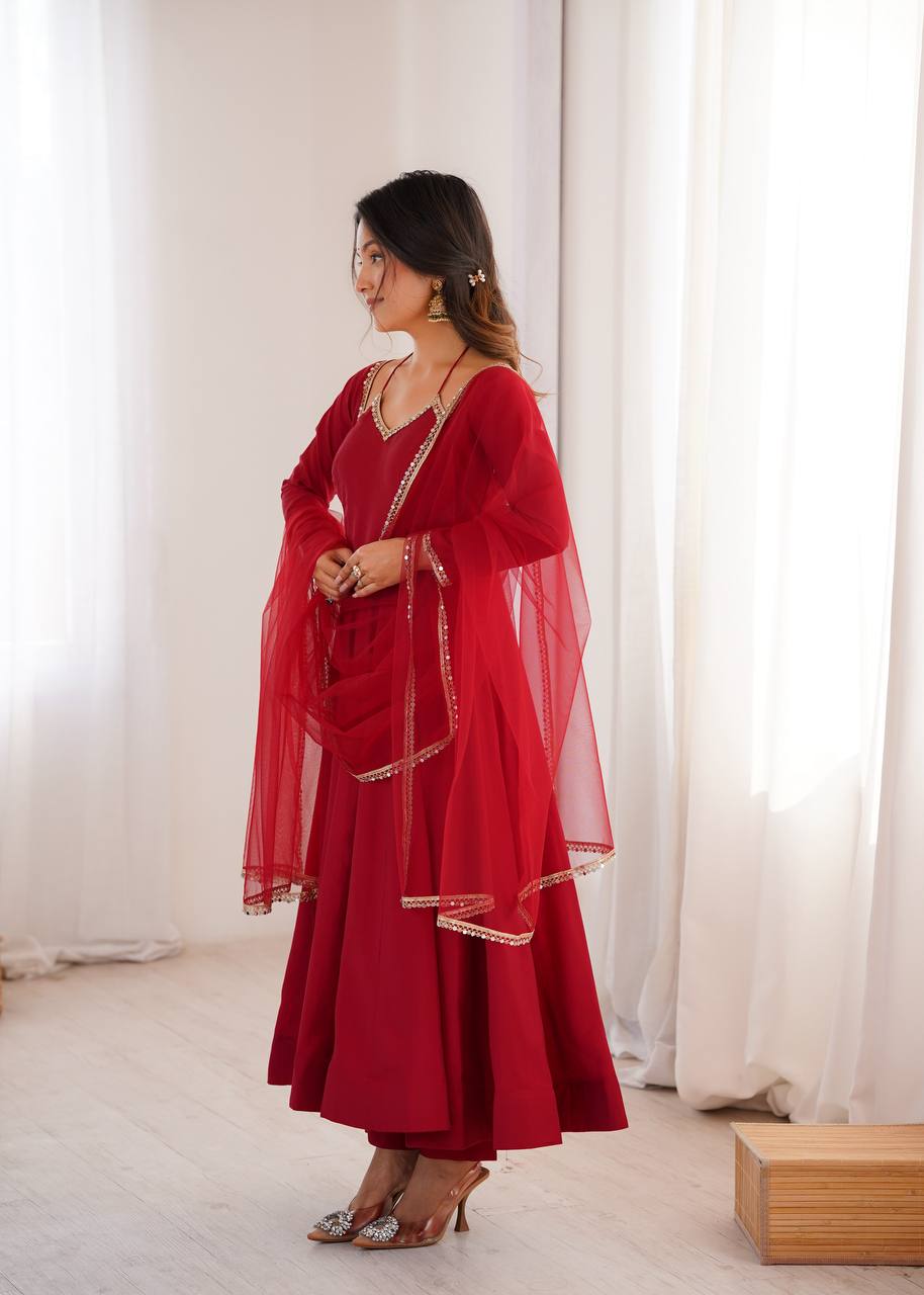 Eloriya Premium Maroon Anarkali Suit Set | Eloriya India