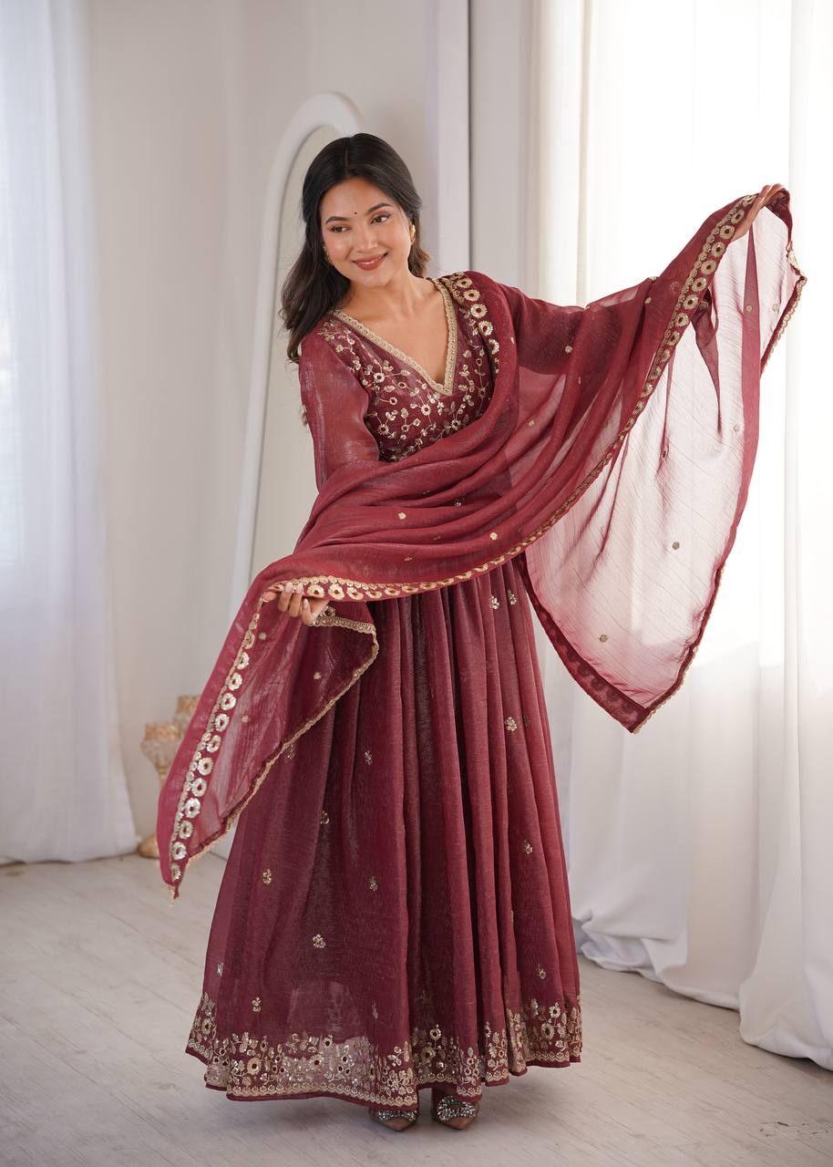 Eloriya Nitya's Sequins Embroidery Designer Suit Set - M [38] | Eloriya India