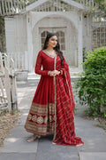 Eloriya Sandhiya Red Premium Quality Anarkali Suit Set - MEHROON | Eloriya India