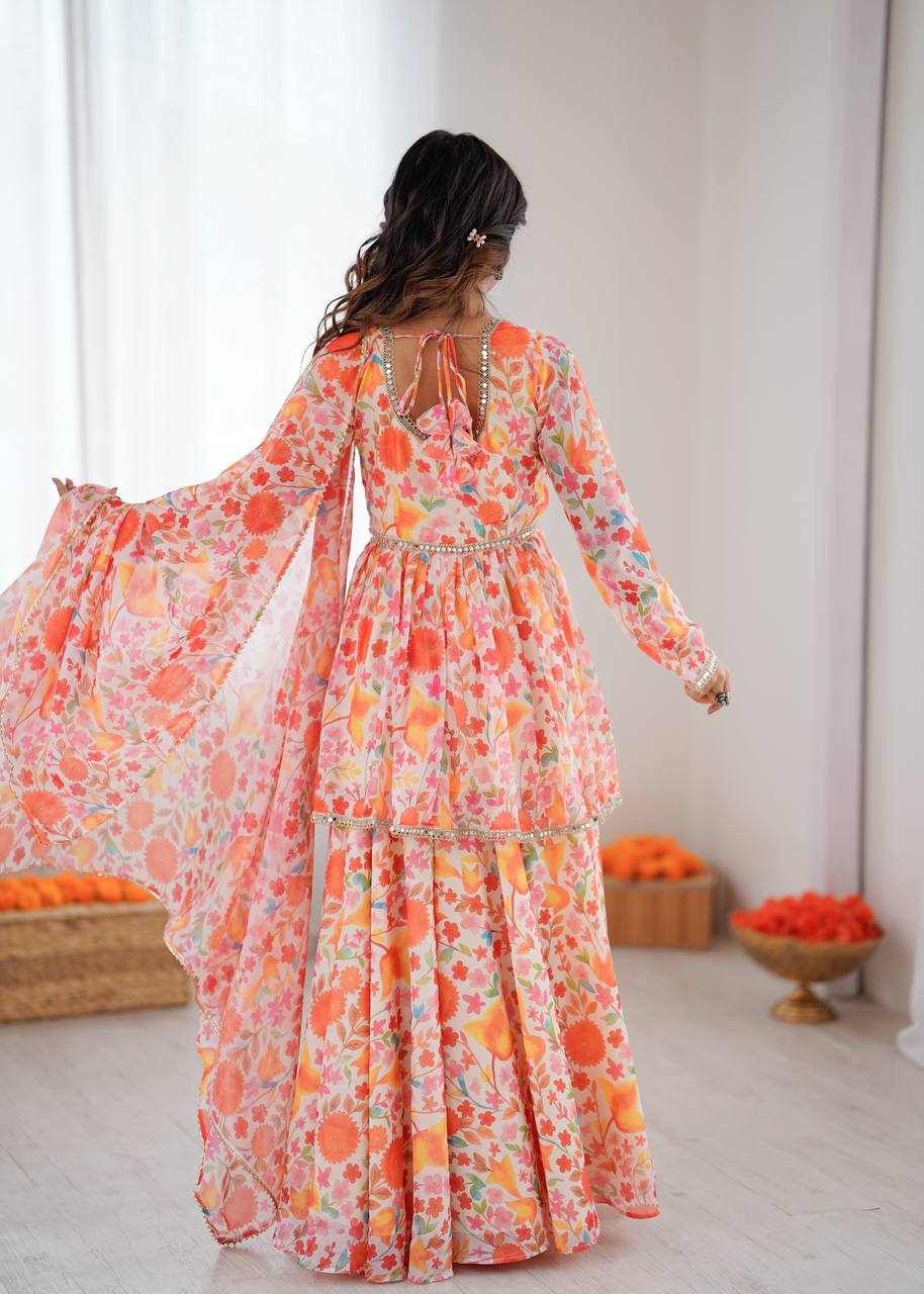 Eloriya New Designer Kediya Kurta Palazzo Set - 2XL [44] | Eloriya India