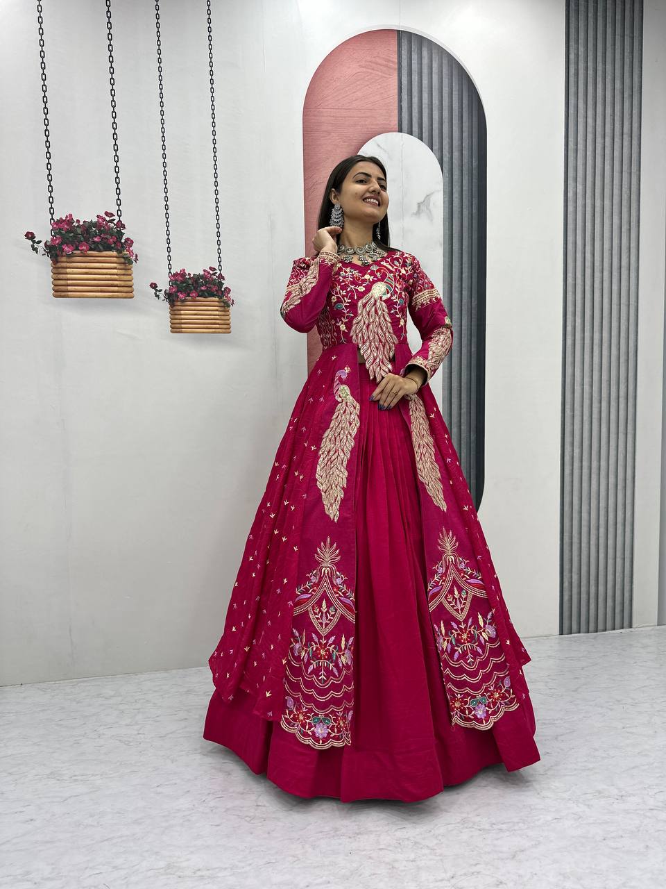 Eloriya Premium Quality Heavy Traditional Crop Top With Shrug - XS [34] | Eloriya India