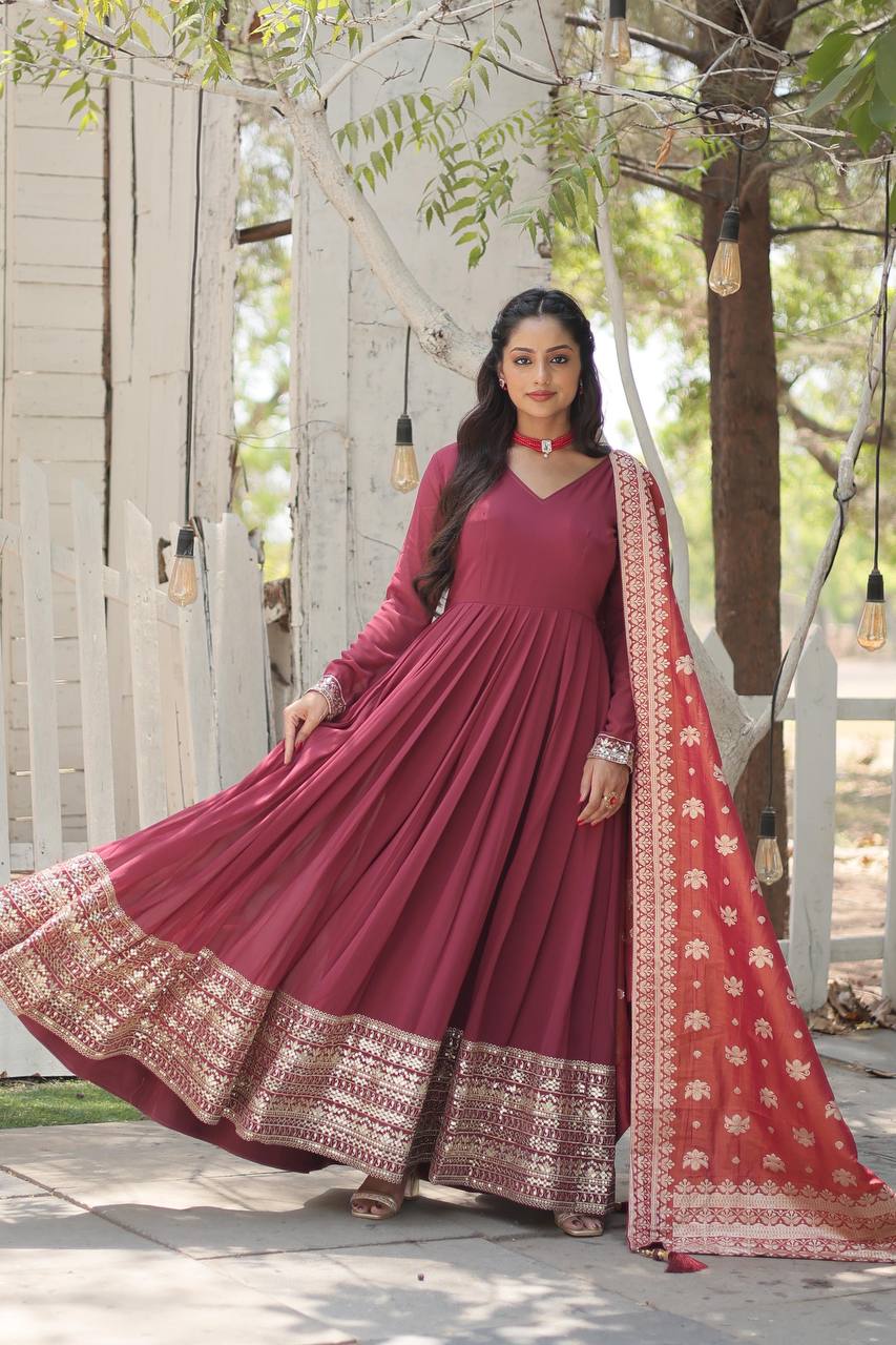 Eloriya New Class Gown-With-Dupatta Collections Lw-9184 | Eloriya India