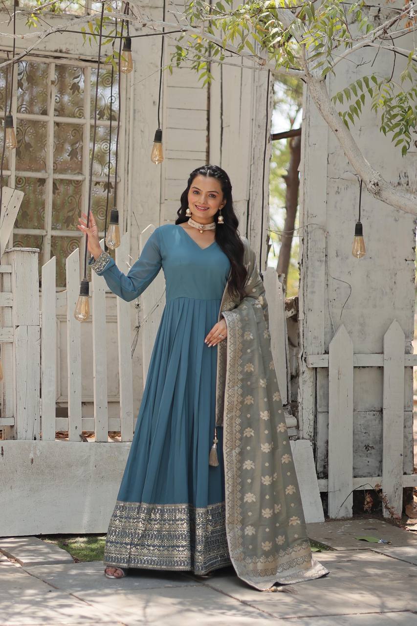 Eloriya New Class Gown-With-Dupatta Collections Lw-9184 - Pink | Eloriya India
