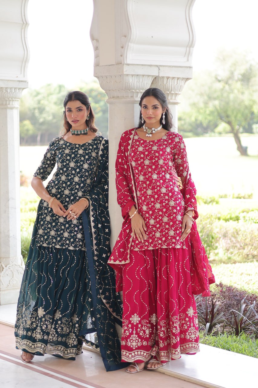 Eloriya Premium Embroidered Sharara Suit | Eloriya India