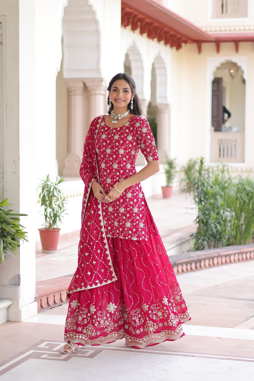 Eloriya Premium Embroidered Sharara Suit | Eloriya India