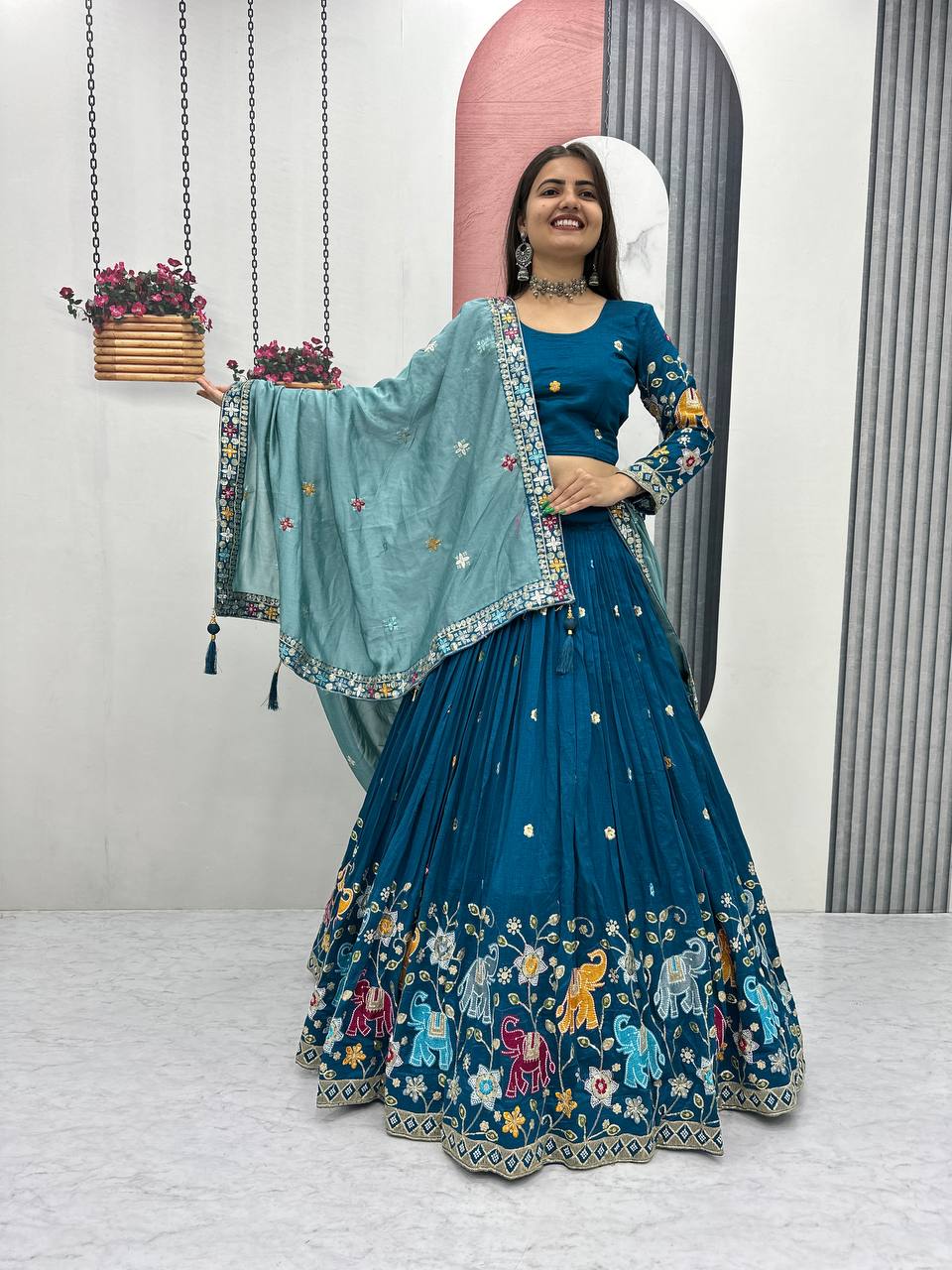 Eloriya Premium Quality Heavy Traditional Lehenga Choli - XL | Eloriya India