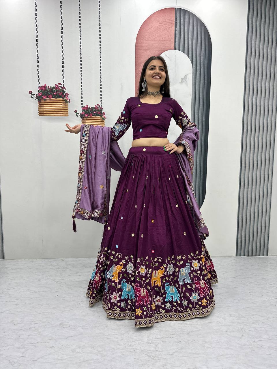Eloriya Premium Quality Heavy Traditional Lehenga Choli - M | Eloriya India