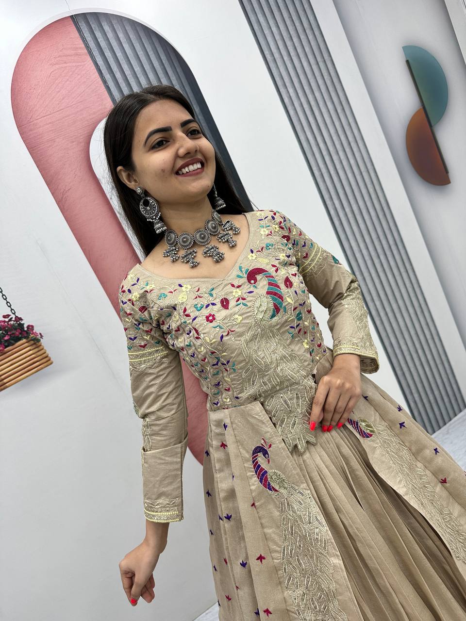Eloriya Premium Quality Heavy Traditional Crop Top With Shrug - XL [42] | Eloriya India