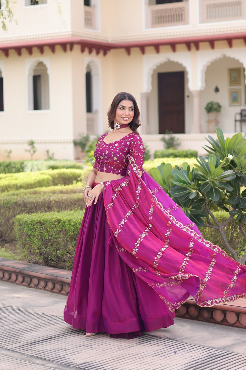 Eloriya Luxury Thread & Sequins Readymade Lehenga Set | Eloriya India