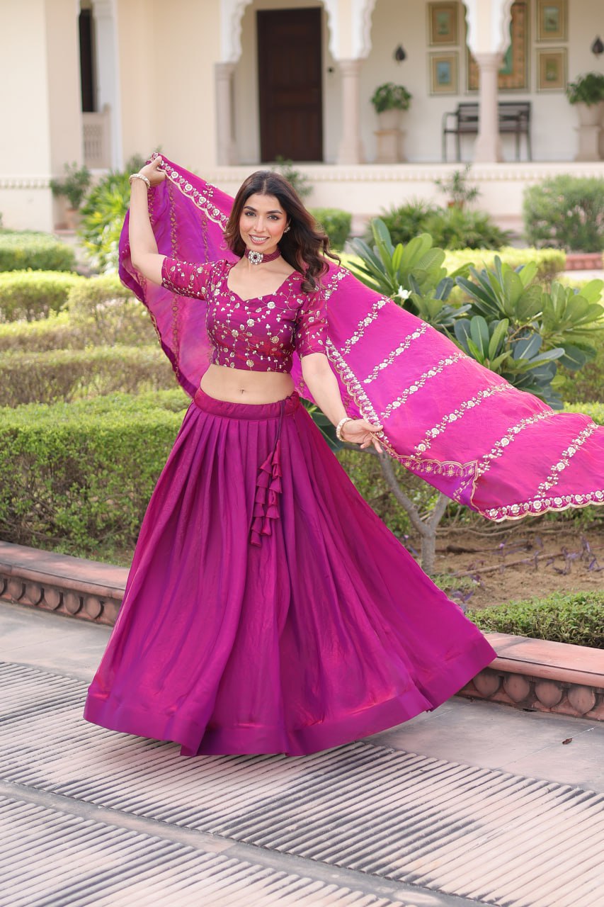 Eloriya Luxury Thread & Sequins Readymade Lehenga Set | Eloriya India