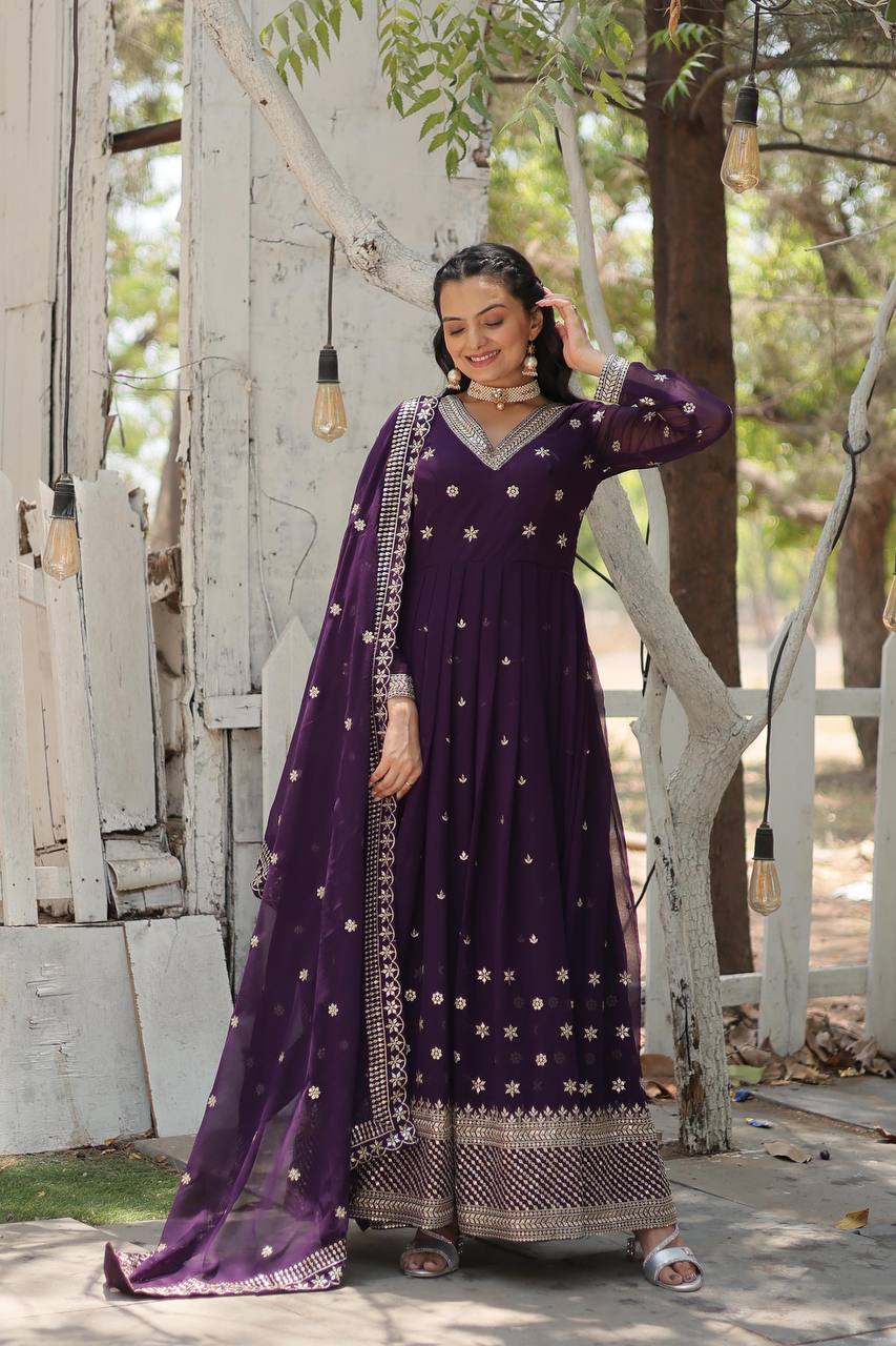 Eloriya Radhika's Anarkali Suit Sut .Td-158 - MEHROON | Eloriya India