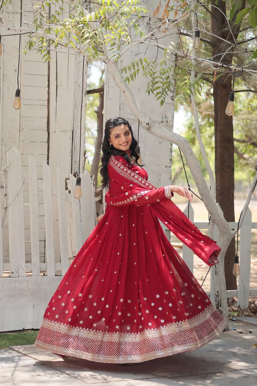 Eloriya Radhika's Anarkali Suit Sut .Td-158 - MEHROON | Eloriya India
