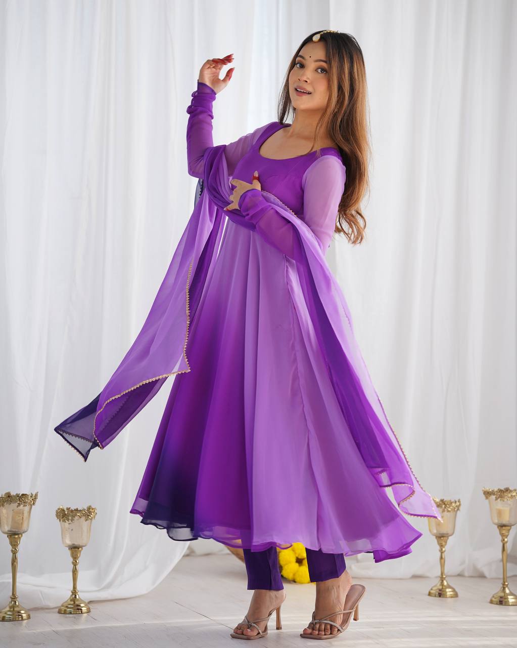 Eloriya Premium And Lightweight Anarkali Suit Set - L [40] | Eloriya India