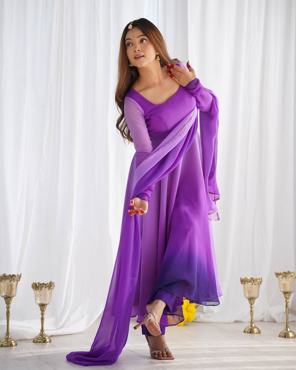 Eloriya Premium And Lightweight Anarkali Suit Set - M [38] | Eloriya India