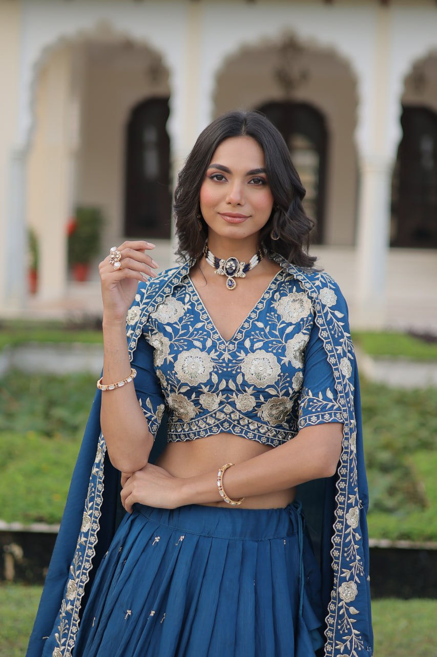 Eloriya Luxury Thread & Sequins Readymade Lehenga Set | Eloriya India