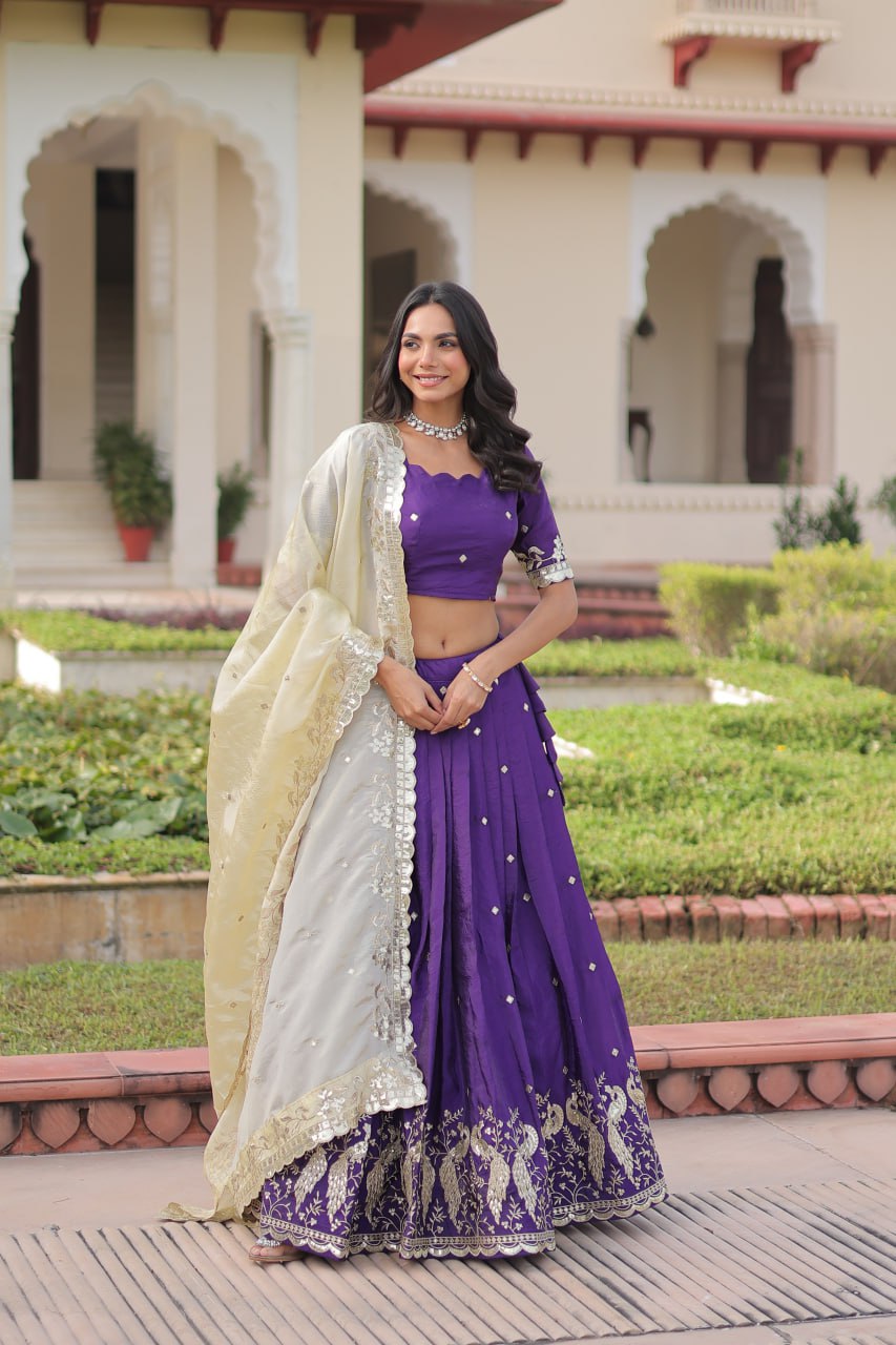 Eloriya Premium Quality Heavy Traditional Lehenga Choli - Green | Eloriya India