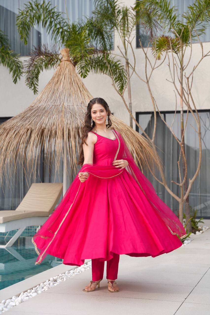 Eloriya Pallavi Pink Color Anarkali Suit Set | Eloriya India