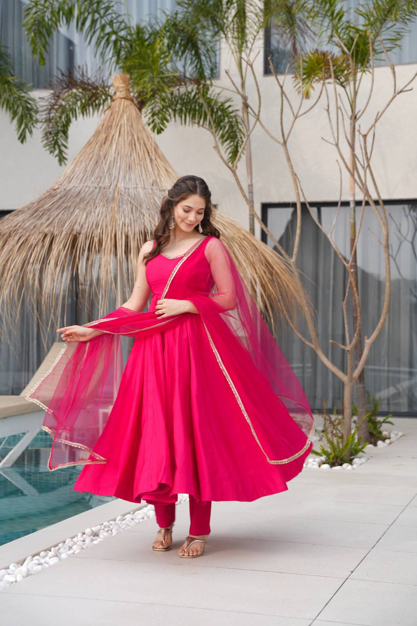 Eloriya Pallavi Pink Color Anarkali Suit Set | Eloriya India