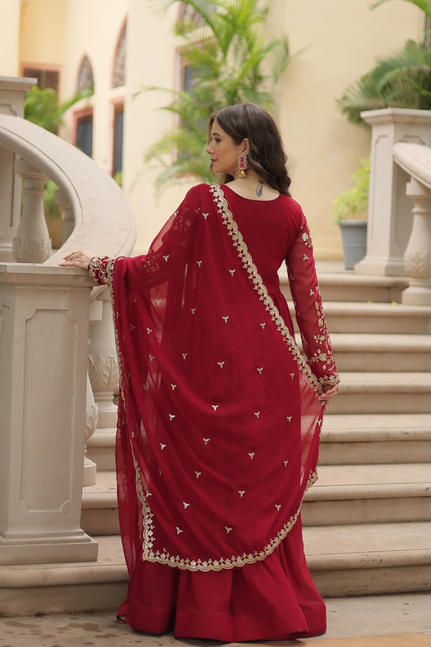 Eloriya Payal's Blooming Gown With Sequins-Multi Embroidered Work L9195 - L [40] | Eloriya India